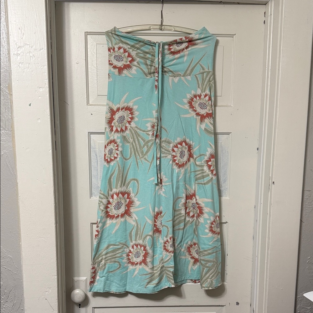 Patagonia A-Line dress - Light Blue and Rust cream Floral.